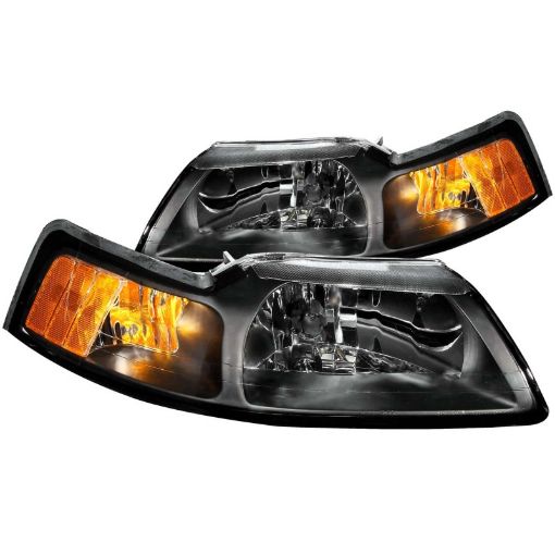 Picture of ANZO 1999 - 2004 Ford Mustang Crystal Headlights Black