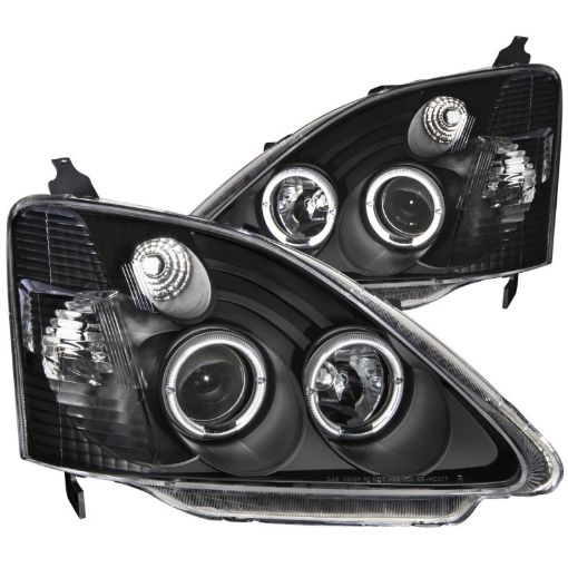 Picture of ANZO 2002 - 2004 Honda Civic Projector Headlights w Halo Black