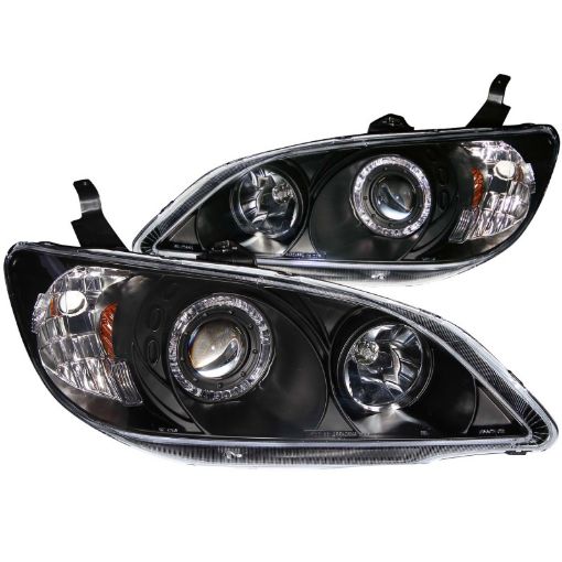 Picture of ANZO 2004 - 2005 Honda Civic Projector Headlights w Halo Black