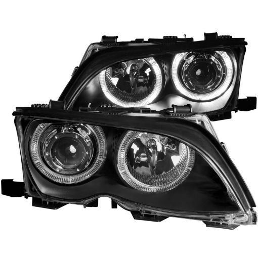 Picture of ANZO 2002 - 2005 BMW 3 Series E46 Projector Headlights w Halo Black