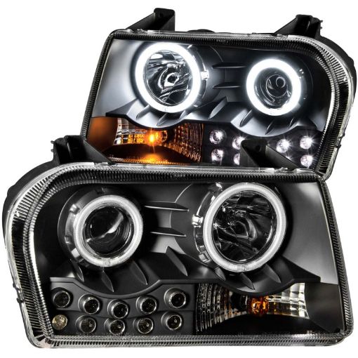 Picture of ANZO 2005 - 2010 Chrysler 300 Projector Headlights w Halo Black (Does Not Fit S Models)