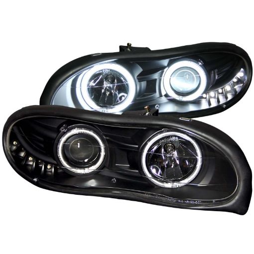 Picture of ANZO 1998 - 2002 Chevrolet Camaro Projector Headlights w Halo Black