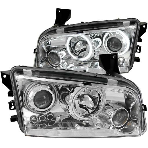 Picture of ANZO 2006 - 2010 Dodge Charger Projector Headlights w Halo Chrome (CCFL)