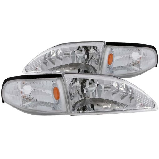 Picture of ANZO 1994 - 1998 Ford Mustang Crystal Headlights Chrome