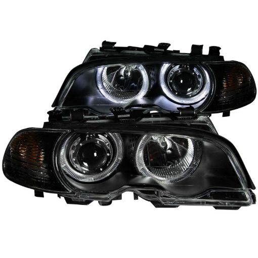 Picture of ANZO 2000 - 2003 BMW 3 Series E46 Projector Headlights w Halo Black