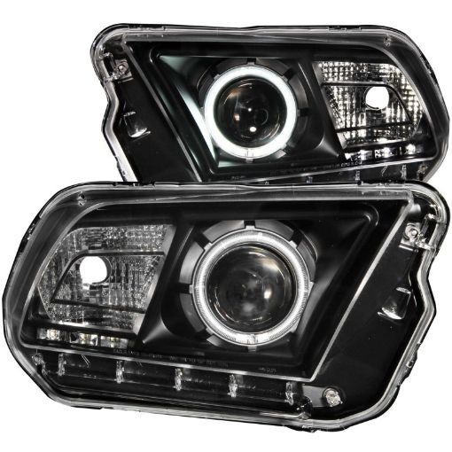 Picture of ANZO 2010 - 2014 Ford Mustang Projector Headlights w Halo Black (CCFL)