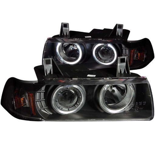 Picture of ANZO 1992 - 1998 BMW 3 Series E36 Projector Headlights w Halo Black G2 1 pc