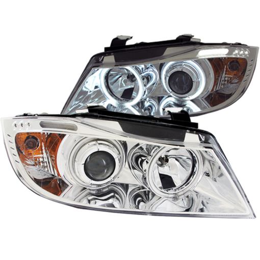 Picture of ANZO 2006 - 2008 BMW 3 Series E90 - E91 Projector Headlights w Halo w LED Bar Chrome (CCFL)