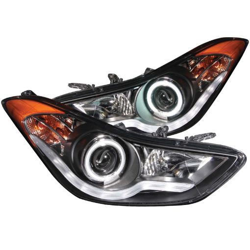 Picture of ANZO 2011 - 2014 Hyundai Elantra Projector Headlights w Halo Black (CCFL)