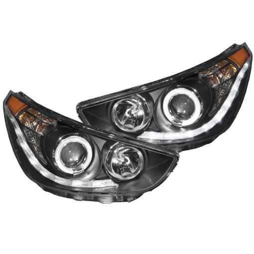 Picture of ANZO 2012 - 2013 Hyundai Accent Projector Headlights w Halo Black (CCFL)