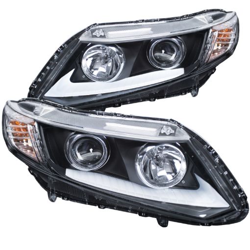 Picture of ANZO 2012 - 2015 Honda Civic Projector Headlights w U - Bar Chrome