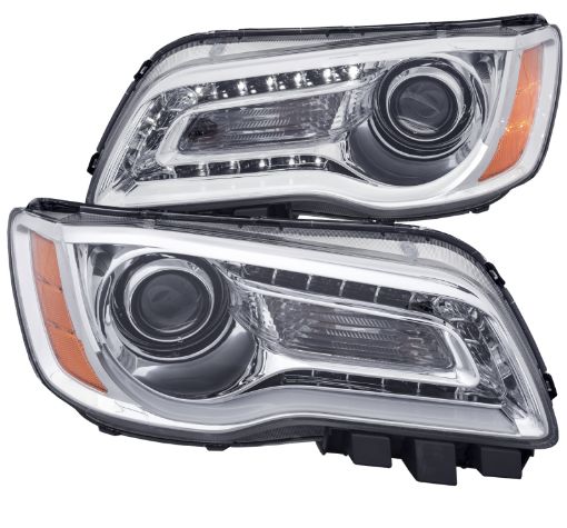 Picture of ANZO 2011 - 2014 Chrysler 300 Projector Headlights w Plank Style Design Chrome