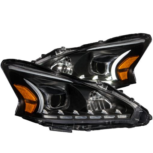 Picture of ANZO 2013 - 2014 Nissan Altima Projector Headlights w Plank Style Design Black