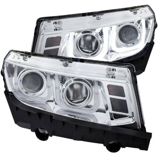 Picture of ANZO 2014 - 2015 Chevrolet Camaro Projector Headlights w U - Bar Chrome