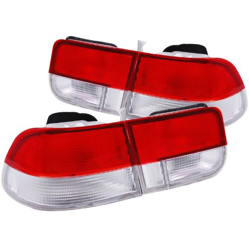 Picture of ANZO 1996 - 2000 Honda Civic Taillights RedClear - OEM 4pc