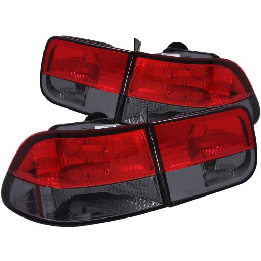 Picture of ANZO 1996 - 2000 Honda Civic Taillights RedSmoke