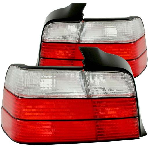 Picture of ANZO 1992 - 1998 BMW 3 Series E36 Sedan Taillights RedClear