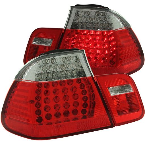 Picture of ANZO 1999 - 2001 BMW 3 Series E46 LED Taillights RedClear 4pc