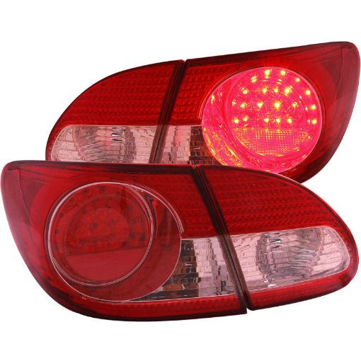 Picture of ANZO 2003 - 2008 Toyota Corolla LED Taillights Red Clear 4pc