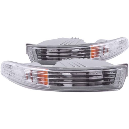 Picture of ANZO 1994 - 1997 Acura Integra Euro Parking Lights Chrome w Amber Reflector