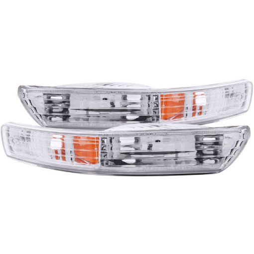 Picture of ANZO 1998 - 2001 Acura Integra Euro Parking Lights Chrome w Amber Reflector