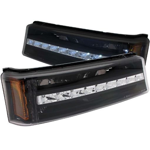 Picture of ANZO 2003 - 2006 Chevrolet Silverado 1500 LED Parking Lights Black w Amber Reflector