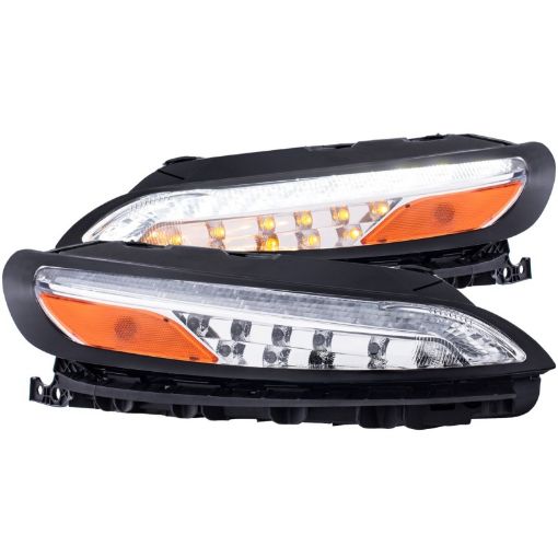 Picture of ANZO 2014 - 2016 Jeep Cherokee LED Parking Lights Chrome w Amber Reflector