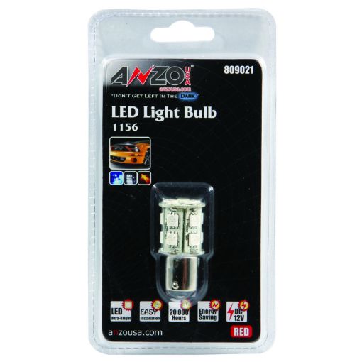 Picture of ANZO LED Bulbs Universal LED 1156 Red - 13 LEDs 1 34in Tall