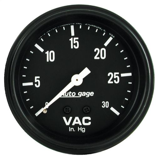 Picture of Autometer AutoGage 2 - 58in. 0 - 30 IN HG Mechanical Full Sweep Vacuum Gauge