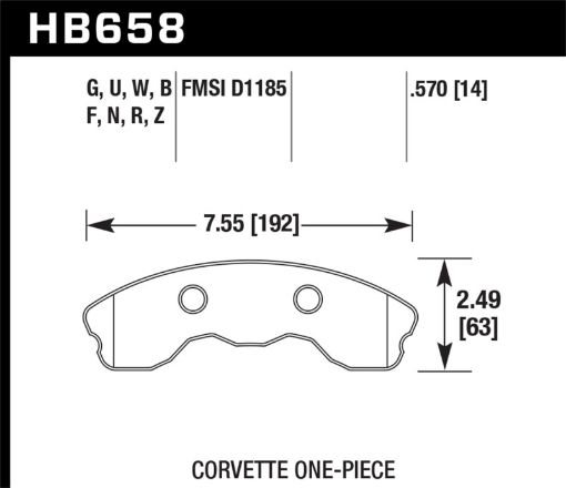 Picture of Hawk DTC - 80 10 - 11 Chevy Corvette Grand Sport 06 - 08 Corvette Z06 (1 piece) Front Race Brake Pads