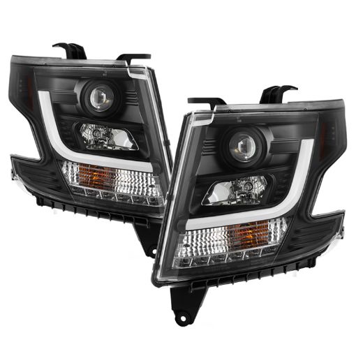 Picture of Spyder Chevy Tahoe Suburban 2015 - 2016 Projector Headlights - DRL LED - Black PRO - YD - CTA15 - DRL - BK