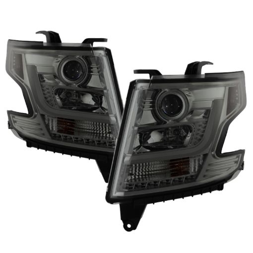 Picture of Spyder Chevy Tahoe Suburban 2015 - 2016 Projector Headlights - DRL LED - Smoke PRO - YD - CTA15 - DRL - SM