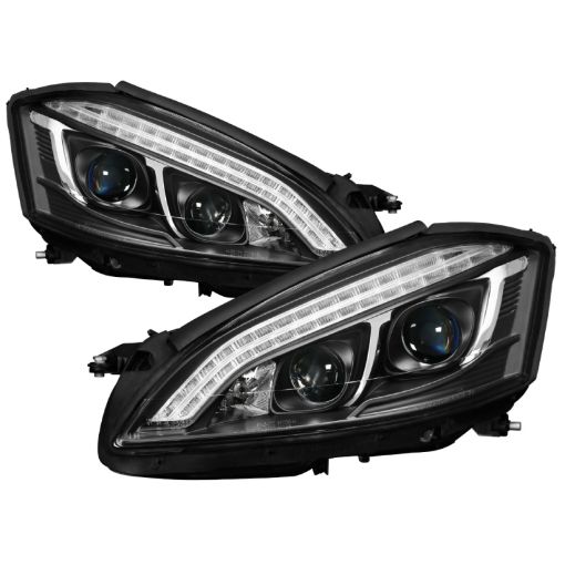 Picture of Spyder Mercedes W221 S Class 07 - 09 Headlights - HID Model Only - Black PRO - YD - MBW22107 - HID - DRL - BK