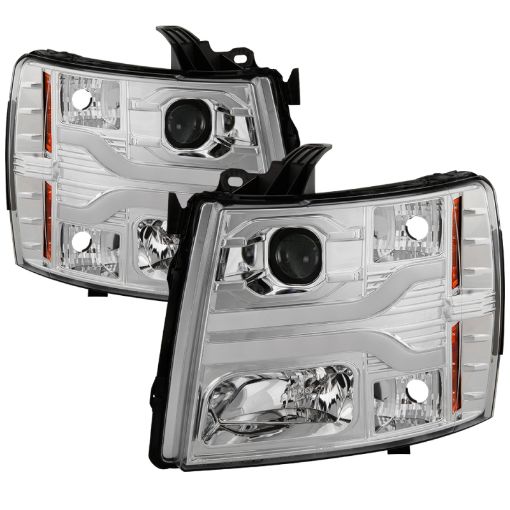 Picture of Spyder Chevy Silverado 1500 07 - 13 Version 3 Projector Headlights - Chrome PRO - YD - CS07V3 - LBDRL - C