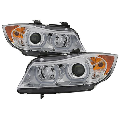 Picture of Spyder BMW E90 3 - Series 06 - 08 4DR V2 Headlights - HID Only - Chrome PRO - YD - BMWE9005V2 - AFSHID - C