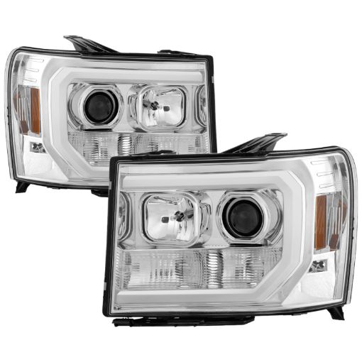 Picture of Spyder GMC Sierra 150025003500 07 - 13 V2 Projector Headlights - Chrome PRO - YD - GS07V2 - LBDRL - C