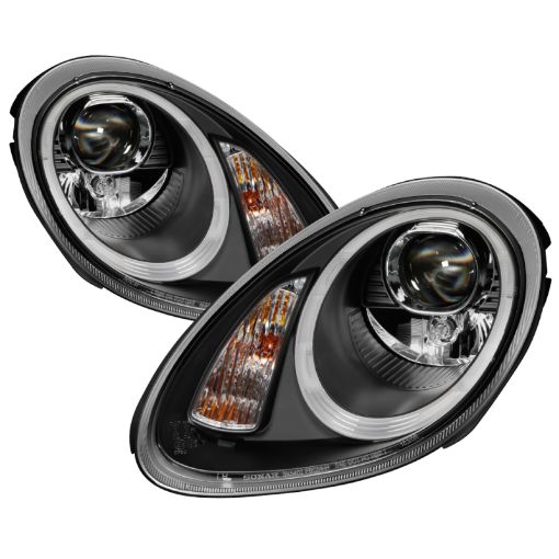 Picture of Spyder Porsche Cayman 05 - 08 Headlights - Halogen Model Only - Black PRO - YD - P98705 - HID - DRL - BK