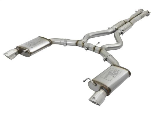 Picture of aFe MACHForce XP 3in Sport Tone Cat - Back Exhausts w Polished Tips 15 - 17 Ford Mustang V6V8