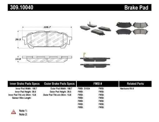 Picture of StopTech Performance 03 - 05 WRX Rear Brake Pads