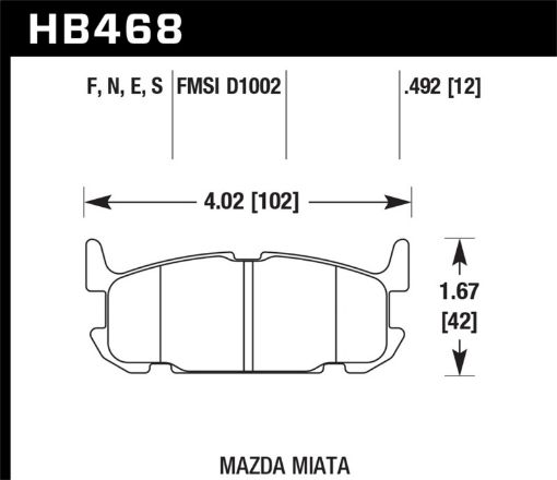 Picture of Hawk 04 - 05 Mazda Miata HT - 10 Race Rear Brake Pads