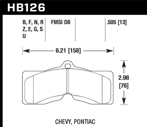 Picture of Hawk 1978 - 1982 Chevy Corvette DTC - 70 Rear Race Brake Pads