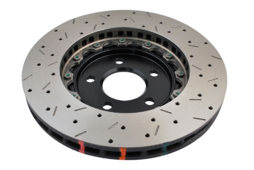 Picture of DBA 05 - 10 Ford Mustang GT 11 - 13 V6 Front Drilled Slotted 5000 Series 2 Piece Rotor w Black Hat