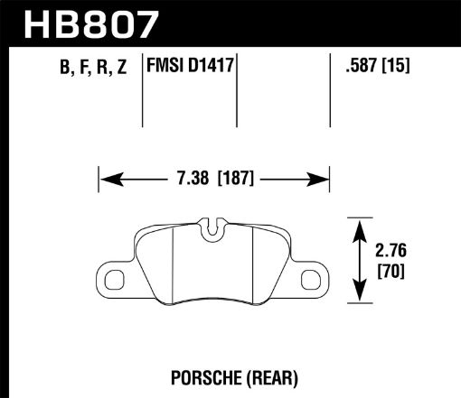 Picture of Hawk 2014 Porsche 911 Performance Ceramic Street Rear Brake Pads