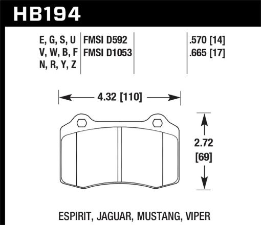 Picture of Hawk 2010 Camaro SS HPS Street Rear Brake Pads