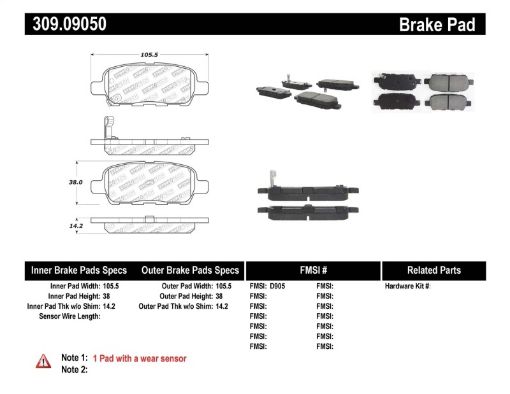 Picture of StopTech Performance 602 - 08 350z 01 - 08 G35 Rear Brake Pads