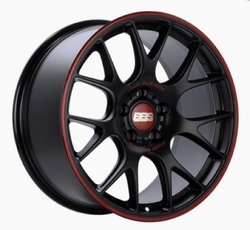 Picture of BBS CH - R Nurburgring Edition 19x9.5 5x112 ET45 Satin BlackRed Lip Wheel - 82mm PFSClip Req.