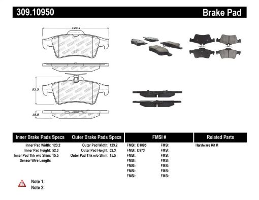 Picture of StopTech Performance 07 - 09 Mazdaspeed3 06 - 07 Mazdaspeed6 06 - 07 Mazda3 Rear Brake Pads