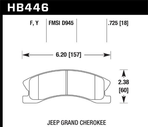 Picture of Hawk 99 - 04 Jeep Grand Cherokee w Akebono Front Calipers ONLY LTS Street Front Brake Pads