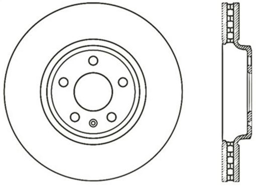 Picture of StopTech 08 - 11 Audi A5 Quattro wTRWGirling Brakes Cryo Sport Slotted Drilled Front Left Rotor