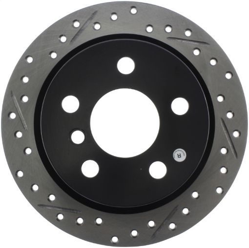 Picture of StopTech 14 - 15 Mini Cooper Base Slotted Drilled Rear Right Rotor